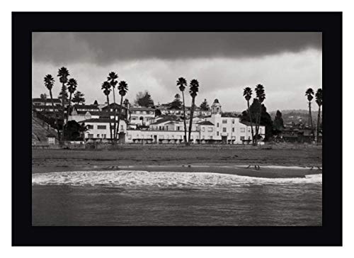 Santa Cruz Bay I by Vitaly Geyman - 15" x 20" Black Framed Canvas Art Print - Ready to Hang