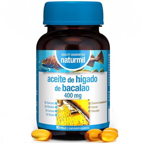 Aceite de Hígado de Bacalao 400 mg - Piel Visión y Sistema Inmunitario - Vitaminas A y D - Huesos y Músculos - 90 Perlas DieMed
