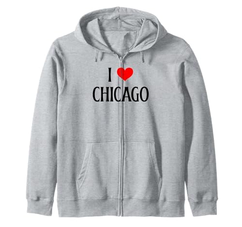I Love Chicago I Heart Chicago IL - Recuerdo de viaje Sudadera con Capucha