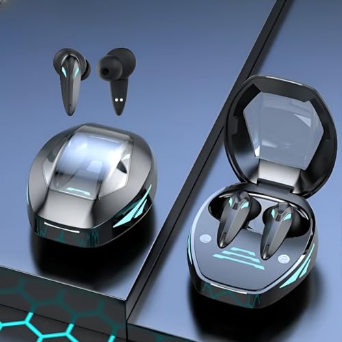 Wireless Earbuds Bluetooth 5.3, Deep Bass Noise Cancelling Headphones with 8H Playtime, ENC Mic, LED Display, Touch Control, IPX5 Waterproof Earphones for Sports and Calls, Compatible with Android/iOS