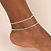 ChicSilver Ankle Bracelets for Women Herringbone Anklet 925 Sterling Silver Ankle Bracelet for Women Dainty Waterproof Womens Anklets