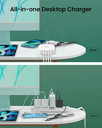 Goneo Usb C Charger 30W Charging Station With Type C Ports Usb C Charger Block 6Ft Power Cord Usb C Wall Charger For Multiple Devices For Iphone 14, Galaxy, Ipad,Tablets Smartphones #TOP2