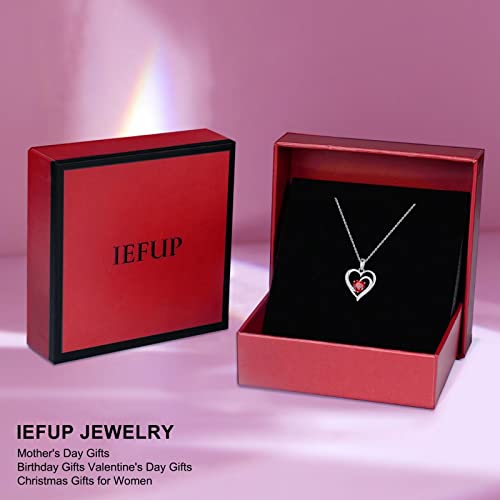 Birthstone Necklace Gifts For Women Girls, 925 Sterling Silver January Birthstone Garnet Necklace Anniversary Mothers Day Valentines Birthday Gift For Mom Wife Sister Wife Girls Her Bff From Daughter #TOP6