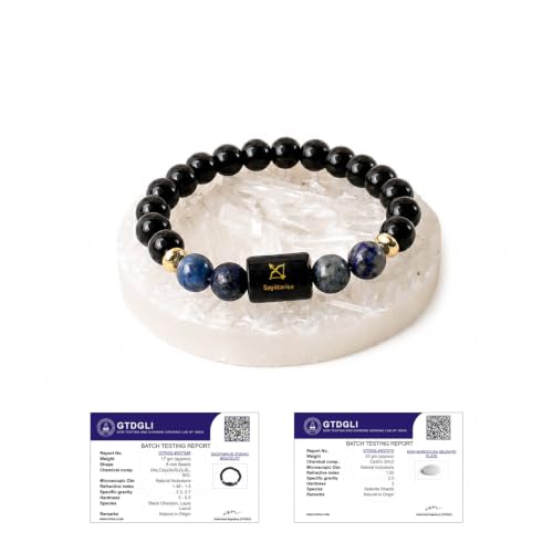 Image of Astrotalk Zodiac Bracelet with Raw Selenite Plate | Healing Crystals for Protection & Emotional Balance | Citrine & Tiger Eye | Bracelet for Man & Woman | Gift for Man & Woman