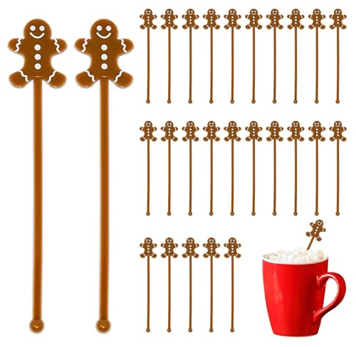 30 Pcs Christmas Drink Stirrers Stir Sticks