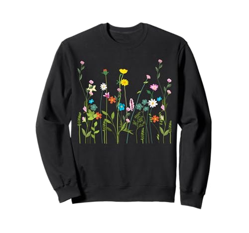 Women Wildflower Summer Flowers Blooming Floral Graphic Sweatshirt