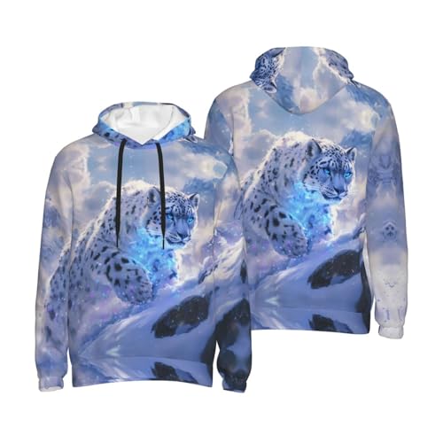 Hoodies for Men - Snow Leopard Sparkling Snow Long Sleeve Men's Hoodies & Sweatshirts Pullover Clothing Clothes4