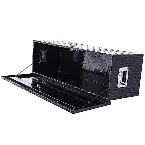 Truck Tool Box, 48 Inch Aluminum Heavy Duty Truck Bed Tool Box 5 Bar Tread Waterproof Outdoor Trailer Pickup Underbody Toolbox Storage Organizer Toolbox with Lock Keys for RV ATV Truck Trailer Black by EastVita - Image 7