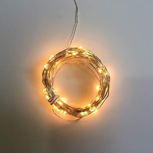 Luna Gift 2 Pack 50 Count Mini Led Fairy Lights,Battery Operated String Light with Waterproof Battery Box and Timer 6Hours on/18Hours Off for Indoor/Outdoor Wedding Party Decoration(Warm White)