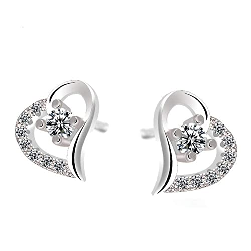 Créoles cœur en cristal brillant et argent 925 de prestige