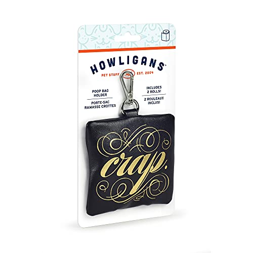 Image of Genuine Fred Howligans Poop Bag Holder, Crap,Black