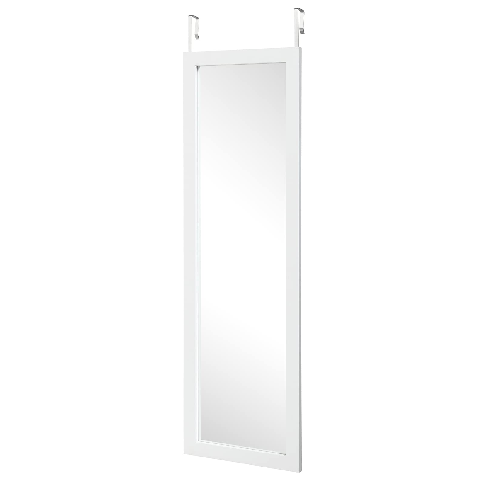 LIFEZEAL Specchio da parete, 120 x 37 cm, specchio per porta per tutto il corpo, specchio rettangolare da parete decorativo per soggiorno, bagno, camera da letto (bianco)