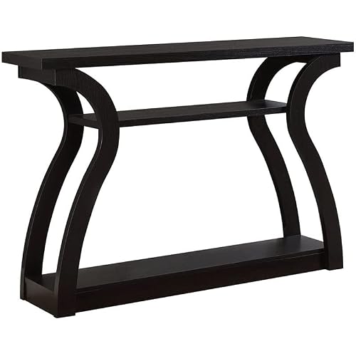 Pemberly Row 47" Three Tier Hall Console Accent Table In Cappuccino #TOP4