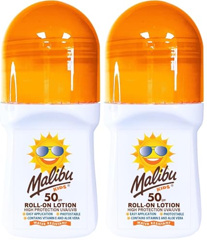 Image of Malibu Sun Kids SPF 50 Lotion Roll On, High Protection, Water Resistant, 50ml (Pack of 2)