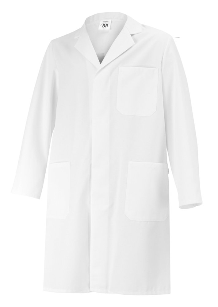 BP 1656-400-21-Ln, Unisex coat, Long sleeve, collar with lapels 215,00 g/m², fabric blend white, Ln