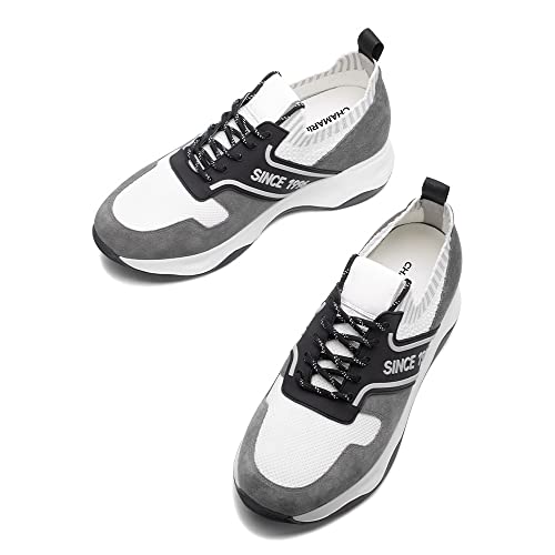 Image of CHAMARIPA Men's Invisible Height Increasing Elevator Shoes - Lace up Light-Weight Casual Height Increase Walking Shoes - 2.76 Inch Taller
