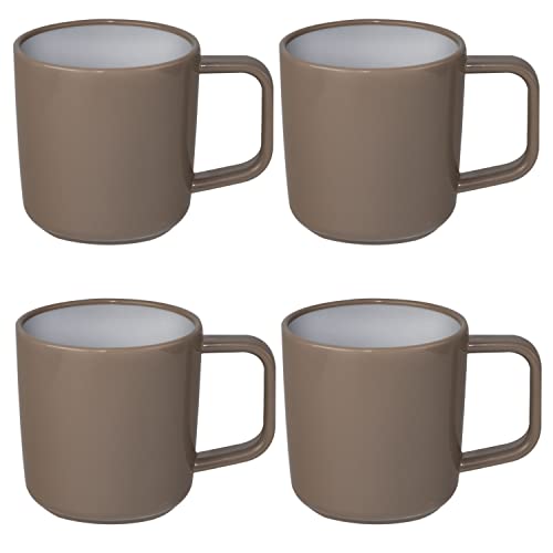 ABS Tassenset Non-Slip Elegante Farben 4 Tassen á 350 ml - braun...