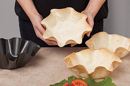 Hic Harold Import Tortilla Bowl Maker, Set Of 2, Non-Stick Black Baking Pans #TOP6