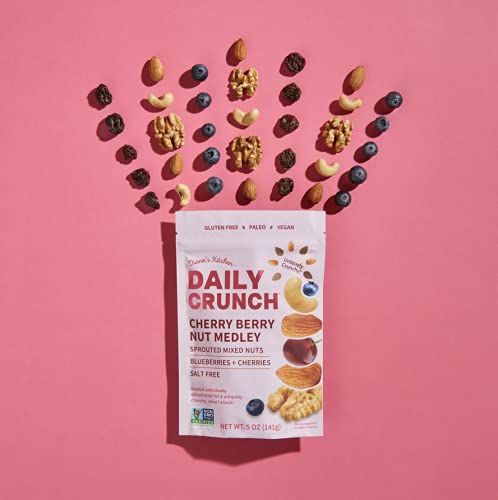 Daily Crunch Sprouted Almonds, 5 Ounce Resealable Bags (Cherry Berry, 6 Pack) Packaging May Vary – Sprouted And Dehydrated For A Unique Crunch, Keto Friendly, Non-Gmo, Salt Free, Vegan, Healthy Snack #TOP4