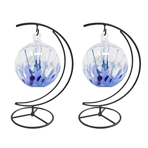 WOCTDTHW Ornament Display Stand Holder Iron Hanger for Chrismas Hanging Glass Globes (Moon Shape 2 Pcs)