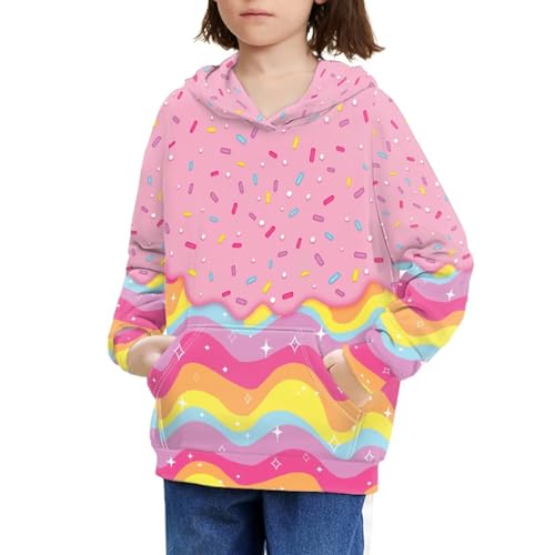 Image of Coloranimal Unisex Girls and Boys Long Sleeve Hoodies Hoody Athletic Pullover Sweatshirts Tops Age 6-16year