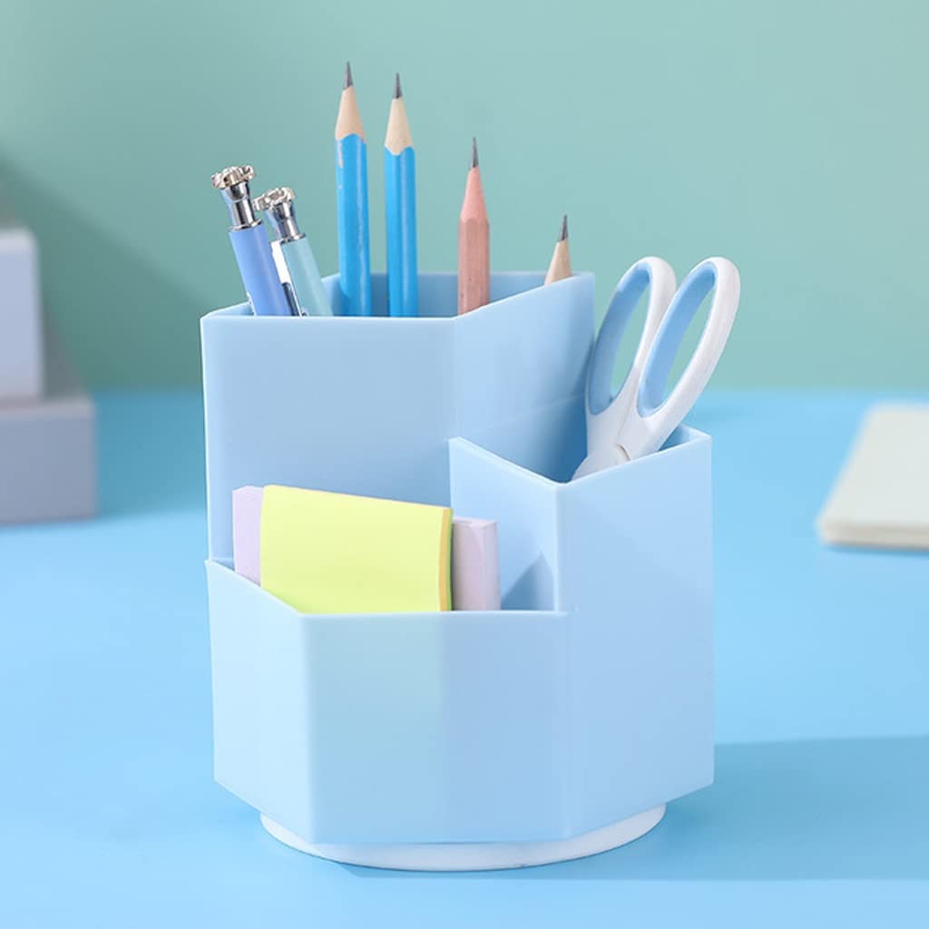Portapenne, portapenne Rotante Home Office Scatola per Trucchi Cancelleria Fai da Te Creativo Desktop Secchio portaoggetti per Studenti (B 12cm*12cm)