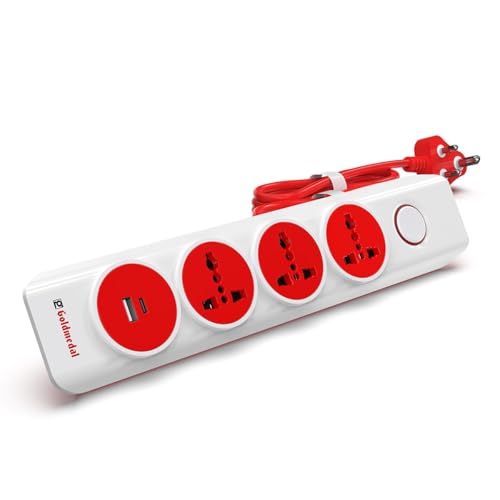 Image of Goldmedal i-Design 4-in-1 Extension Board | 30W PD Fast Charging with Dual USB (A+C) | 2 Meter | 3 Universal Sockets | Multi Plug Power Strip for MacBook, Laptop, iPhone & iPad | White