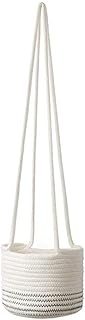 Cabilock Tecido Pendurado Cesta Plantador de Vaso de Flores de Parede de Algodão Macramé Corda Vaso de Flor Plantadores Varanda para Quintal Jardim Planta Flor Suculentas 14Cm