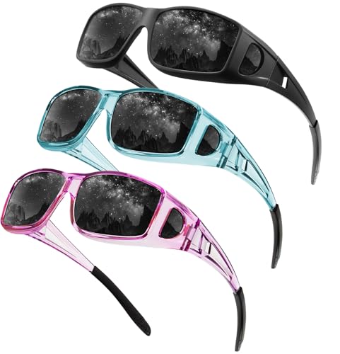 Image of Night Vision Glasses, Fit Over Glasses Mens Womens, Wrap Around Anti Glare HD Night Vision Lens for Night Driving