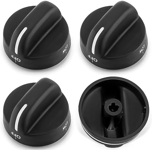 AMI PARTS 8273103 Gas Range Stove Knobs Fit for Whirlpool Stove Knobs Replacements AP6012363 8273107 8273111 ER8273103 (4-Pack,Black) for Whirlpool Range/Oven PS11745570 PS11745570 WP8273103VP