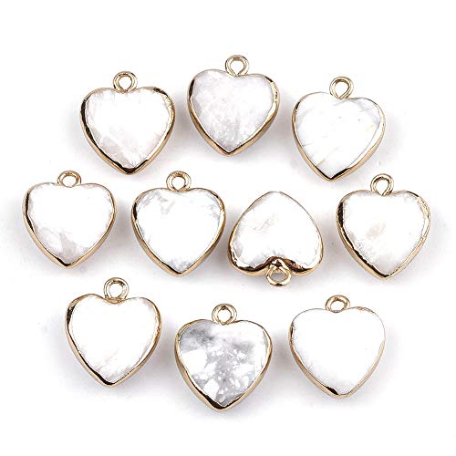 FASHEWELRY 10Pcs Faceted Heart Natural...