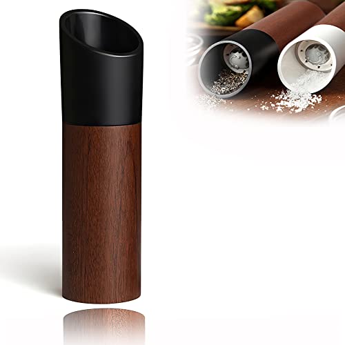 Molinillos de pimienta y sal, YFWOOD Molinillo manual de sal y pimienta de grueso a fino, cabeza de plástico ABS de cuerpo de madera, 1 pieza Cover
