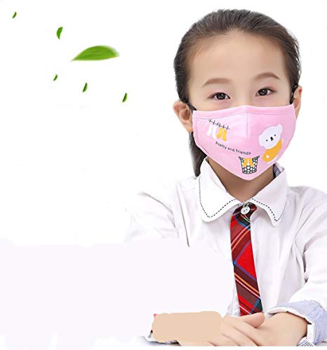 Bears Cotton Dustproof for Children with Filter Pocket with 2 Pcs Replacement Filters【5 Layers】-【USA in Stock】 (Pink)