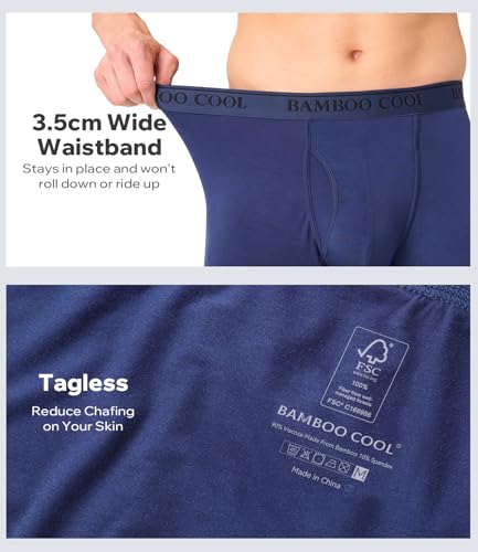Image of BAMBOO COOL Men's Ultra Breathable Underwear,No Riding Up Boxer Briefs with ComfortFlexible Waistband,Multipack