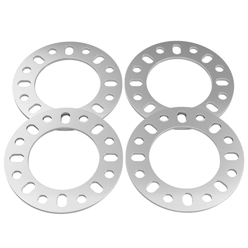 YONGSHENGONE 4PCS 8 Lug Wheel Spacers 1/4 Inch (6mm) Thick 8x6.5 8x165.1 8x170 8x180 Die Cast Aluminum Wheel Spacers Compatible with F250 E350 Ram 2500 Suburban 2500 Sierra 2500HD 3500HD