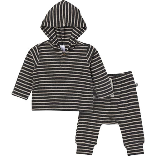 Image of Modern Moments by Gerber Baby Hooded Hacci Top and Pant Set