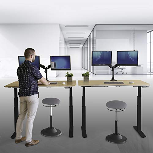 Image of Seville Classics Airlift 360 Sit-Stand Adjustable Ergonomic Active Balance Non-Slip Desk Stool, Gray
