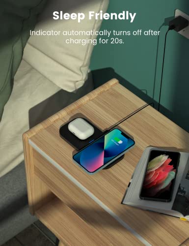 Image of Wireless Charging Pad, Qi-Certified Dual Wireless Charger for iPhones, Samsung Galaxy Phone, Airpods and Other Qi Enabled Devices