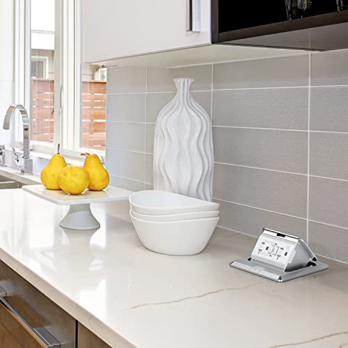 Webang Pop Up Floor Outlet Covers Box With 20 Amp Stainless Steel Gfci Tamper/Weather Resistant Receptacle Outlet, Etl Listed, 2 Pack, Silver #TOP5