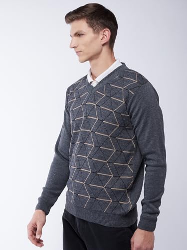 Image of Pivl Men's Winter Geometric Print Sweater - Warmth and Style for The Season||Winterwear||