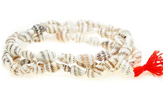 Mythology Centre Conch Mala/Conch Puja Mala/Shankh Mala for Laxmi Puja (54+1) Beads Shankh ki Mala, ys/m, Plastic, SHANKH