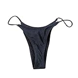 TWIFER Damen Bikini Bottom Slip Thong Cheeky V Badehose Badeanzug Bademode Tanga Brazilian (S / 34, B-Schwarz)