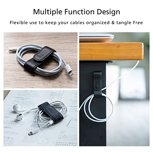 Alto Leather Magnetic Money Clip - Multiple Function Italian Leather Smart Holder for Cable Strap, Hanger, and Tie Clip (Raven Black)4