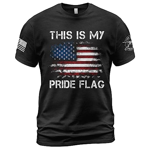 CHIARA CONTI11 American Flag My Pride Flag Shirt, American Pride Shirts Men, American This is Pride Shirt Retro 01 (Black-M)