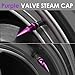 Auto Dynasty Tire Valve Stem Caps 4 Pieces 45mm Anodized Aluminum Universal Stem Covers for Cars, SUVs, Bike and Bicycle, Trucks, Motorcycles, Spiked Head Design Car Accessories Purple