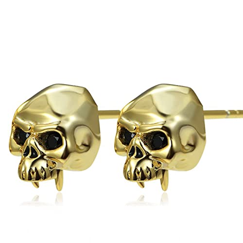 Image of Jeulia Nightmare Earrings Jack Stud Earrings for Women Men Diamond 925 Sterling Silver Punk Drop Gothic Skeleton Dangle Hoop Black Piercing Earrings Halloween Jewelry Romantic Jewelry Gift for Her Christmas Birthday Gift