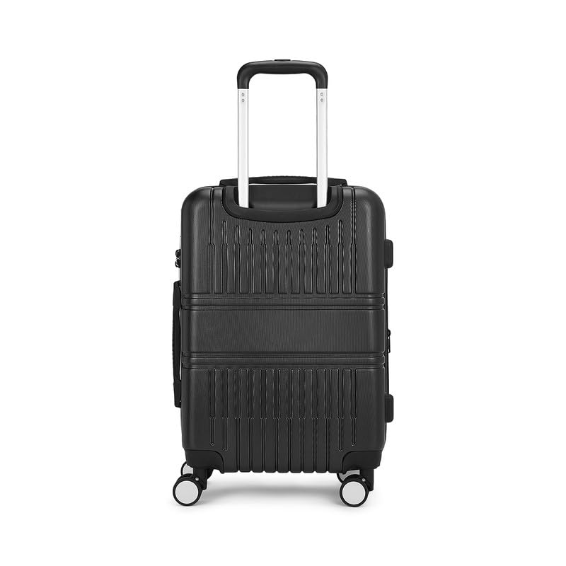 Image of Tommy Hilfiger Stanford Small Check-in Luggage | Black Hardshell Suitcase, 50L Capacity | Polycarbonate Expandable Trolley Bag with Flushed TSA Lock, 360 Spinner Wheels & Telescopic Handle | 56cm