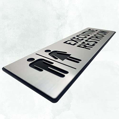 Image of CVANU 1pc Silver Acrylic EXECUTIVE RESTROOM Self-Adhesive Sign Board for Office /Hospital /Cafe Sign Board c81