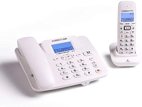 Telefono Telefono di casa Set telefonico Cordless Digitale con Display LCD Telefono Fisso a Pulsanti con segreteria telefonica - Confezione da 2 (Bianco)