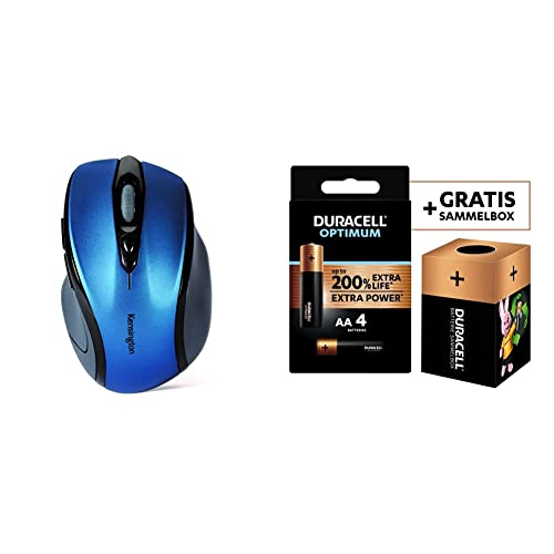 Souris sans fil bleu Kensington K72421WW avec piles Duracell AA pour le télétravail